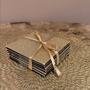 Gold Glitter Coasters, Set of 6